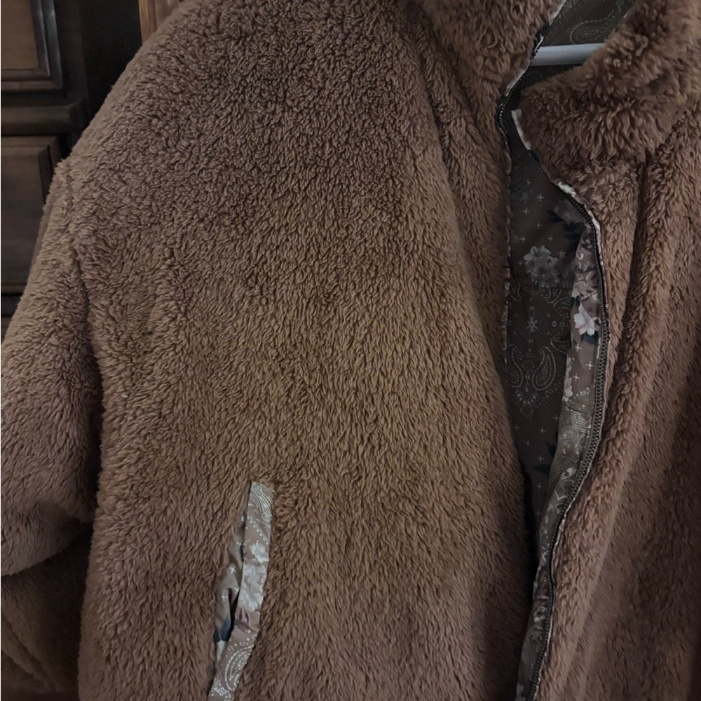 Floral Patchwork Reversable Brown Jacket - image 6